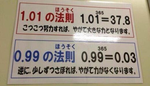 【継続力】1.01の法則と0.99 の法則を徹底解説｜おかしい？